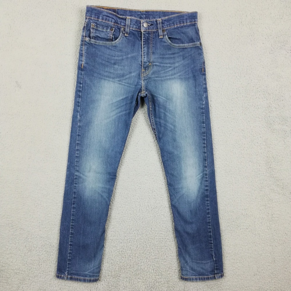 Levi's Mens Jeans Taper Performance‎ Blue Denim Medium Wash Whiskering 31x32
